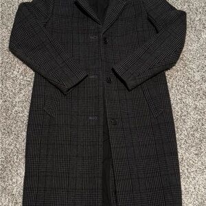 Abercrombie & Fitch Black Plaid Coat- NWOT